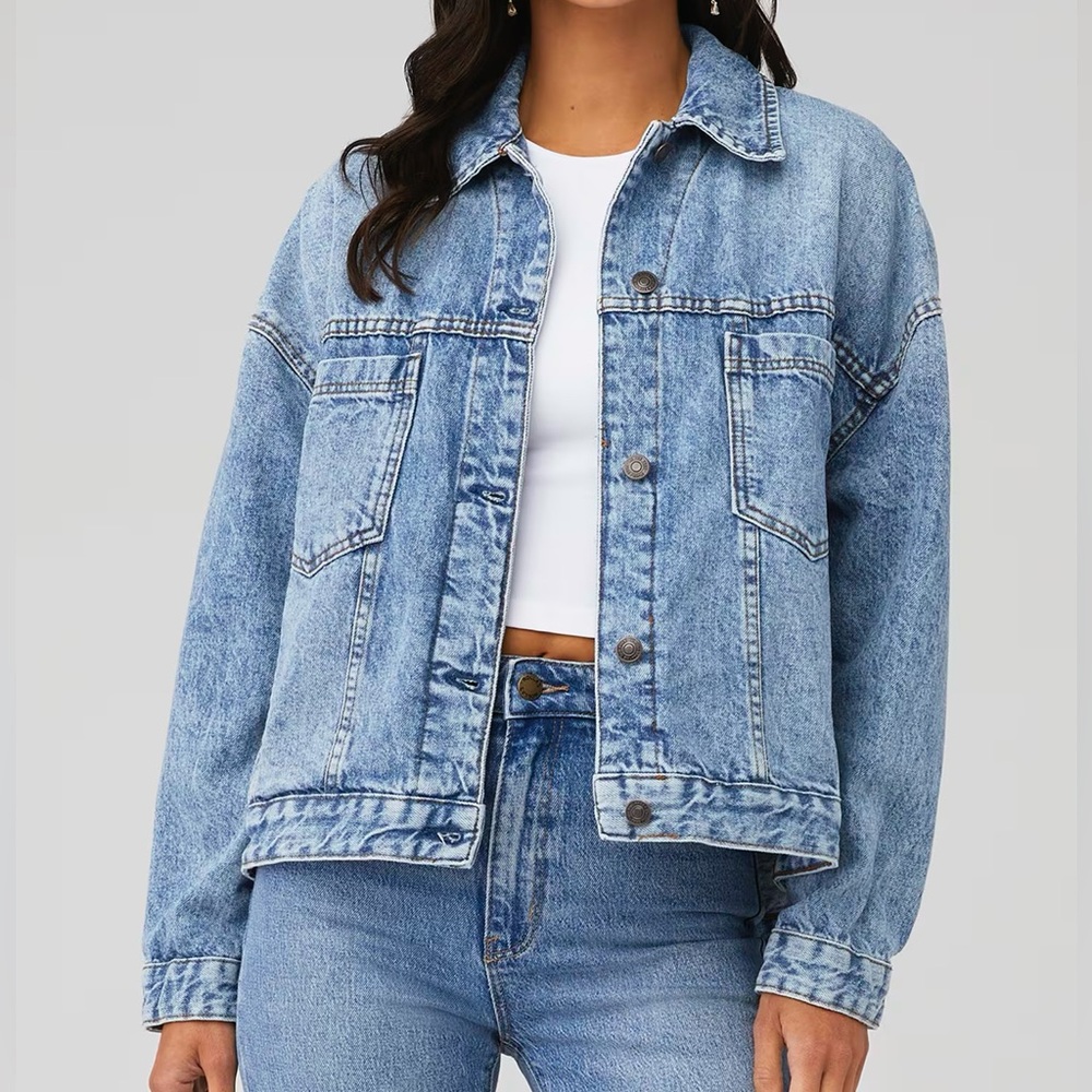 Free People - We The Free - Opal Swing Denim Jacket - XS - Ocean Night